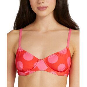 Kate Spade New York Women's Printed Underwired Bikini Top - Flame Scarlet